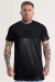 Camiseta Longline Algodão Premium Strong com Recortes Black Shine - comprar online