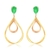 Par de Brincos Gota de Ouro 2 Cores com Jades