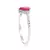 Anel de Ouro Branco com Diamantes e um Rubi Gota - comprar online