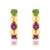 Par de Brincos Meia Argola de Ouro Amarelo com Mix de Gemas - comprar online