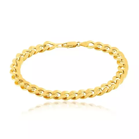 Pulseira Masculina de Ouro amarelo com Elos Cubanos e 19 cm