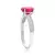 Anel de Ouro Branco com Diamantes e Rubi Oval - comprar online