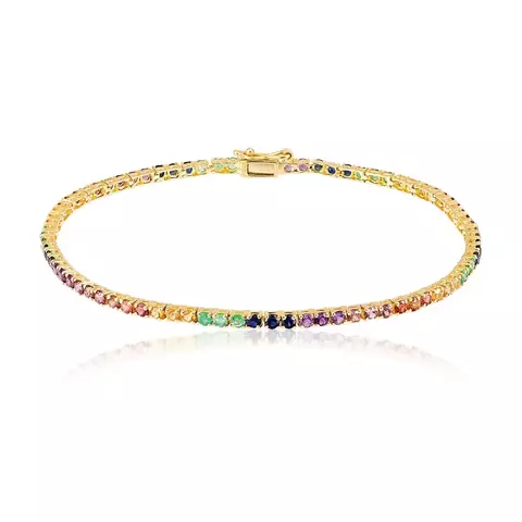 Pulseira Riviera de Ouro com Mix de Gemas