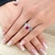 Anel de Ouro Branco com Diamantes e Rubi - comprar online