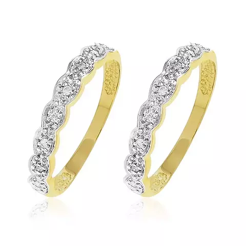 Par de Aparadores de Ouro com 16 Diamantes