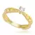 Anel Solitário de Ouro com Diamante e aro trabalhado - comprar online