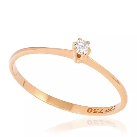 Anel de Ouro Rose Solitário com Diamante - comprar online