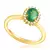 Anel de Ouro Amarelo com Diamantes e Esmeralda
