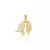 Pingente Felino de Ouro Amarelo com Cristais