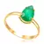 Anel de Ouro Amarelo com Jade Gota