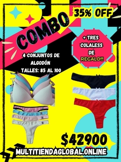 COMBO LENCERIA!! 4 CONJUNTOS + 3 LESS DE REGALO!!