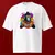 Camiseta Oversized Premium Branca e Preta Coleção César Tá em Casa Estampa Macaco Ensolarado