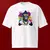 Camiseta Oversized Premium Branca e Preta Coleção César Tá em Casa Estampa Macaco Sorridente - loja online