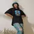 Camiseta Oversized Premium Branca Coleção Animais Africanos Estampa Camaleão Místico