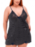 Camisola de Liganete Plus Size - Preto na internet