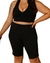 Kit 02 Bermuda Legging Feminino plus size Meia Coxa Cintura Alta Short Black Out Zero Transparência