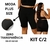 Kit 02 Bermuda Legging Feminino plus size Meia Coxa Cintura Alta Short Black Out Zero Transparência - comprar online