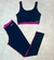 Conjunto calça empirre azul escuro e rosa