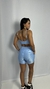 Conjunto shorts caneladinho azul claro - comprar online