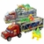 Camion Con Acoplado a Friccion + Formula 1 y Dinosaurios con Accesorios en Burbuja ( 26x13x6 Cm )