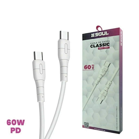 CABLE USB TIPO C (M) > TIPO C (M) 60 PDW SOUL - comprar online