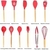 Jogo de Cozinha Kit C/12 Peças Vermelho Para Ceia de Natal Festas Utensílios Silicone Cabo de Madeira Antiaderentes Reveillon - comprar online