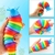 Colorido 3D Fidget Slug Toy para crianças, sensorial, alivia diversão, brinquedo de descompressão, criativo Twist Caterpillar Fidget Toys, 18cm - zyvabh