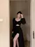 Vestido de manga larga con abertura lateral - comprar en línea