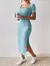 Vestido de cuello cuadrado y abertura lateral - comprar en línea