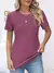 Blusa plisada de manga corta - comprar en línea