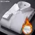 Camisa cálida elástica sin hierro de Color sólido con forro polar grueso, Top