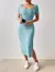 Vestido de cuello cuadrado y abertura lateral - Shop Dr.DJ