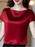 Blusa de satén de manga corta satinada - Shop Dr.DJ