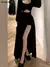 Vestido de manga larga con abertura lateral