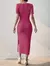 Vestido de cuello cuadrado y abertura lateral