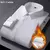Image of Camisa cálida elástica sin hierro de Color sólido con forro polar grueso, Top