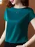 Blusa de satén de manga corta satinada