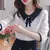 Blusa de encaje con cuello - tienda en línea