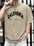 Camiseta holgada informal para hombre cuello dedondo