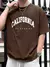 Camiseta holgada informal para hombre cuello dedondo