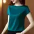 Blusa de satén de manga corta satinada