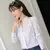 Blusas blancas de manga larga para mujer, Blusas informales con estampado a raya - comprar en línea