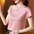 Blusa de satén de manga corta satinada - tienda en línea