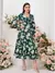Image of Vestido con cuello V y manga larga