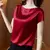 Blusa de satén de manga corta satinada - tienda en línea