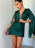 Vestido Corto de Lentejuelas con Falsamanga Elegante