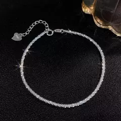 Pulseira Ajustável de Zircão Brilhante Aço Inoxidável