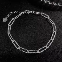 Pulseira Ajustável de Zircão Brilhante Aço Inoxidável - Amora Store