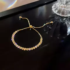 Imagem do Pulseira Ajustável de Zircão Brilhante Aço Inoxidável