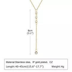 Imagem do Colar Lariat Banhado a Ouro – Elegância em Camadas para Mulheres Modernas ?? ? Design Sofisticado e Ate